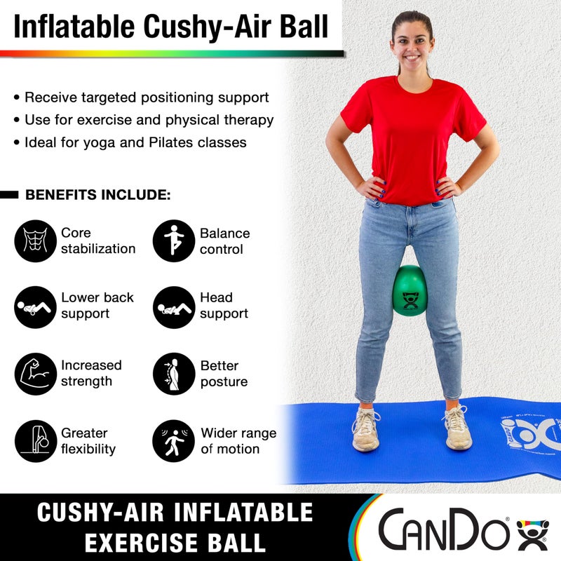 CanDo Cushy-Air Hand Ball For Rehabilitation, Exercises, Hand Therapy, Occupational Therapy, Hand Strengthening, Improve Motor Skills, Stress Relief, Red, 10" (25cm) - Image 3